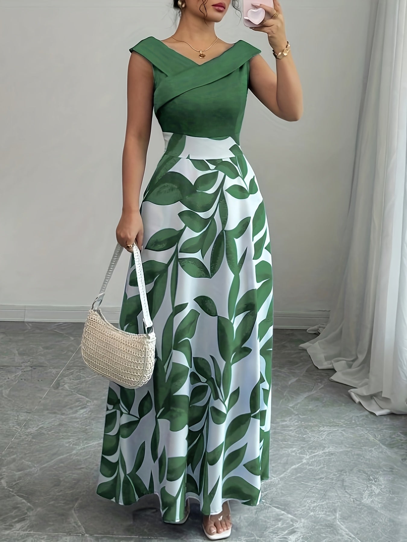 Ellen | Women's Wedding Guest Maxi Dress | A-Line V-Neck
