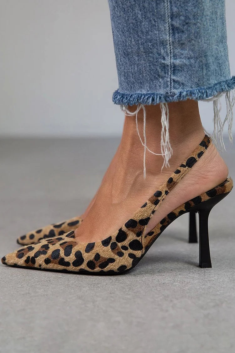 Ellen | Slingback Heels for Women | Patterned Pointed Toe