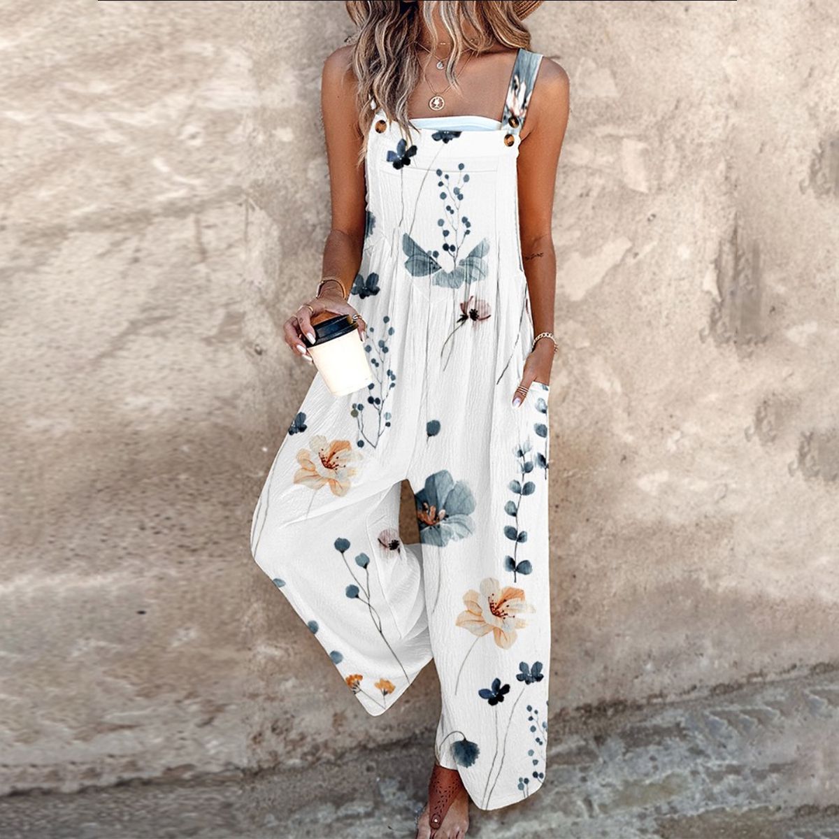 Ellen | Women's Wide-Leg Jumpsuit | Sleeveless Floral