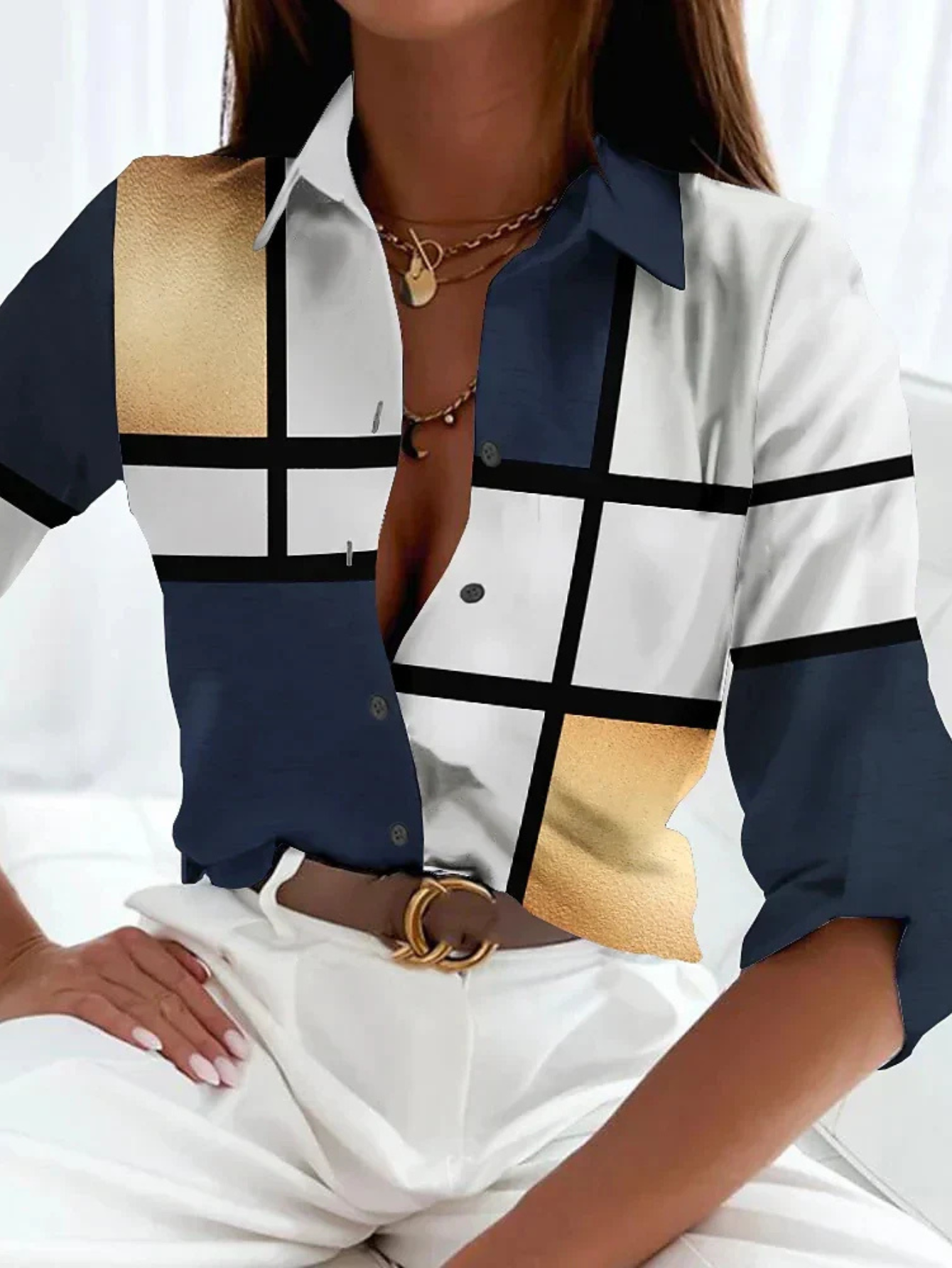 Ellen | Women’s Blouse | Printed Button Down