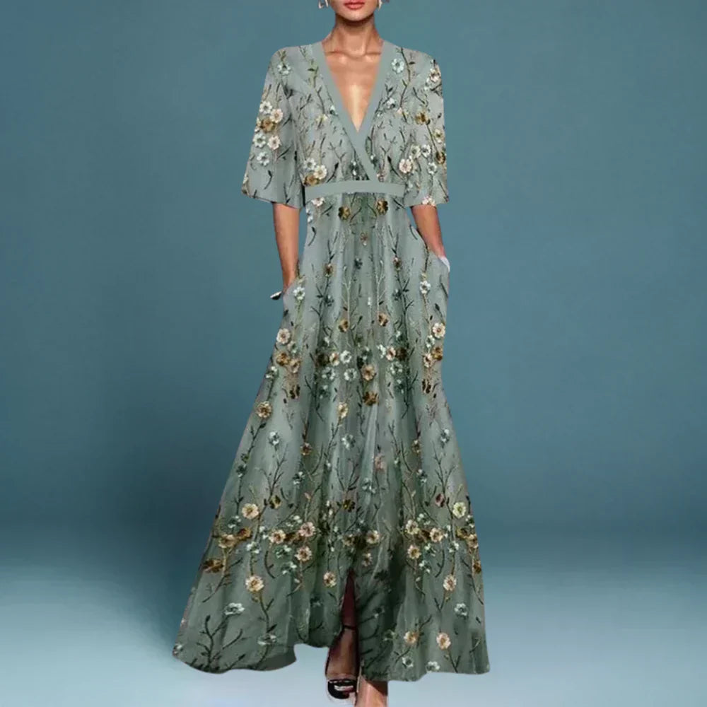 Ellen | Women's Dress | Floral Maxi Wrap Style