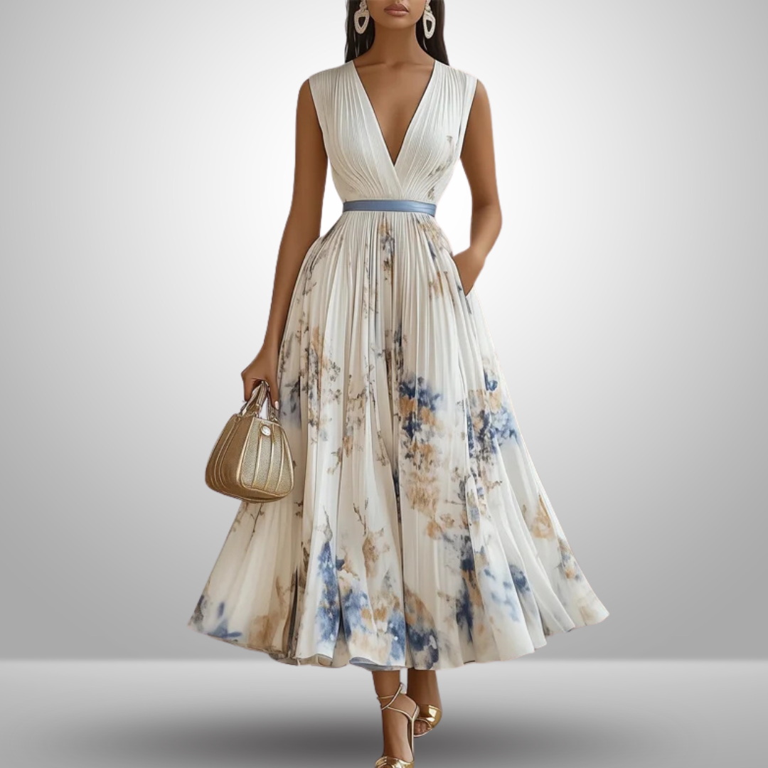 Ellen | Women’s Summer Dress | Pleated Sleeveless Maxi