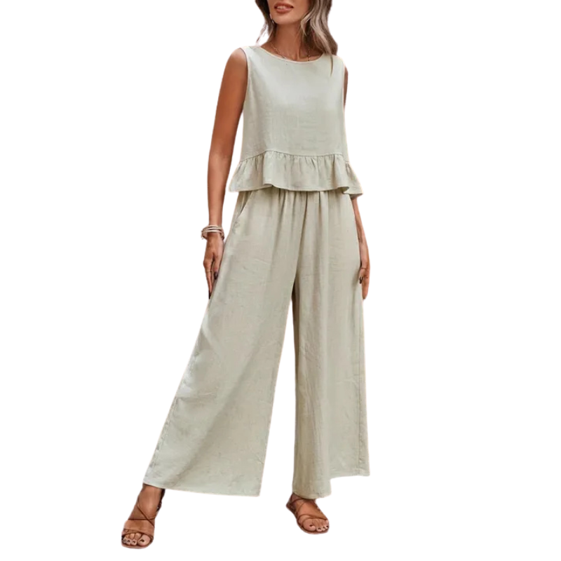 Ellen | Women's Two-Piece Set | Ruffle Summer