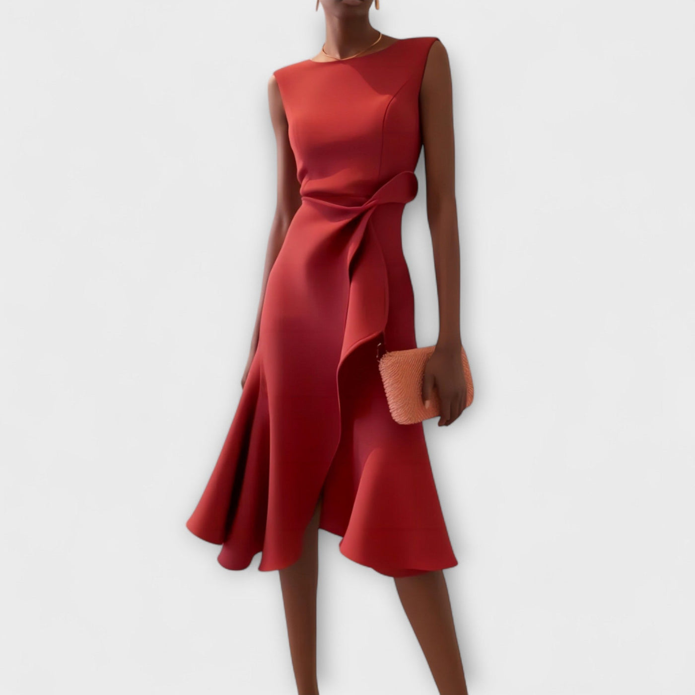 Ellen | Women's Dress | Ruffle Hem Wrap Detail Midi