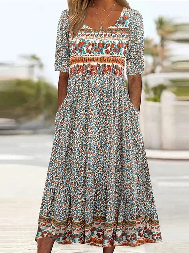 Ellen | Women’s Dress | Boho Print Midi