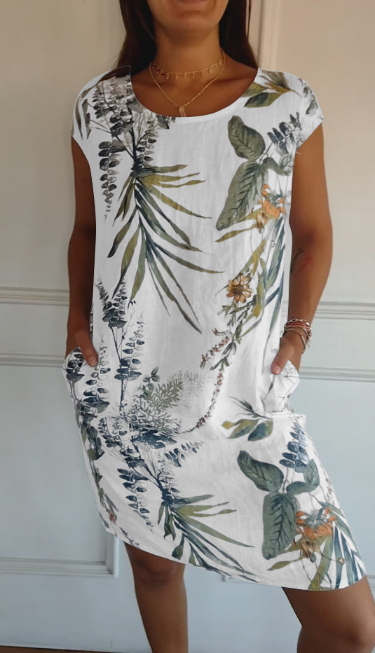 Ellen | Women's Dress | Botanical Print Shift Mini
