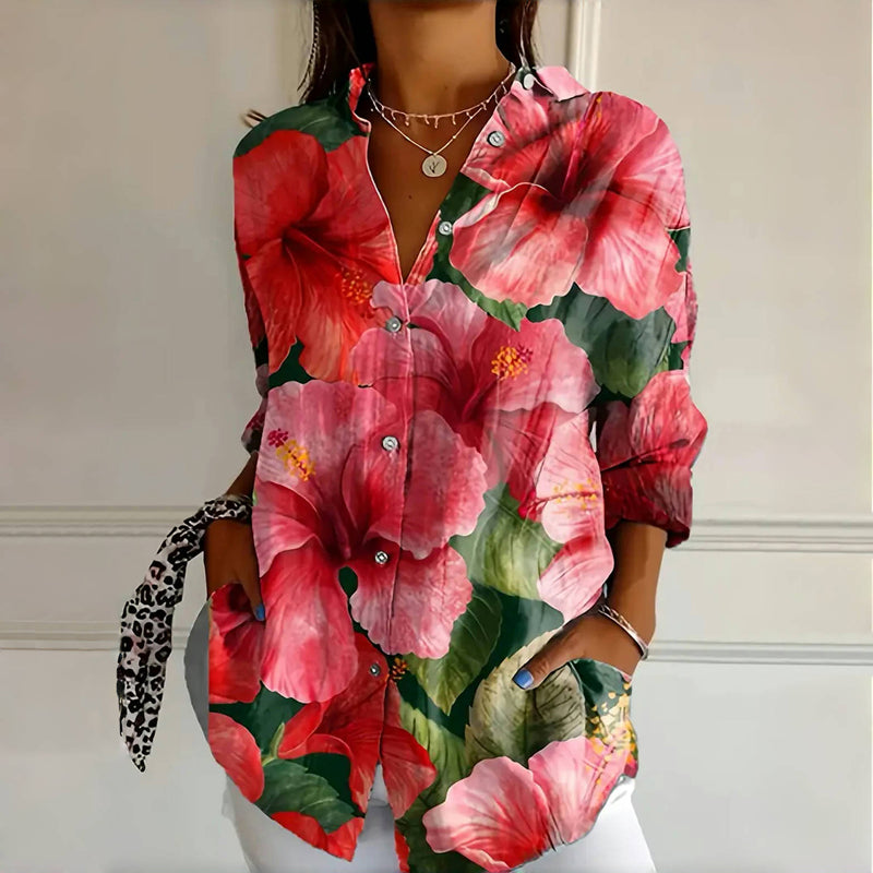 Ellen | Women’s Blouse | Floral Button Front