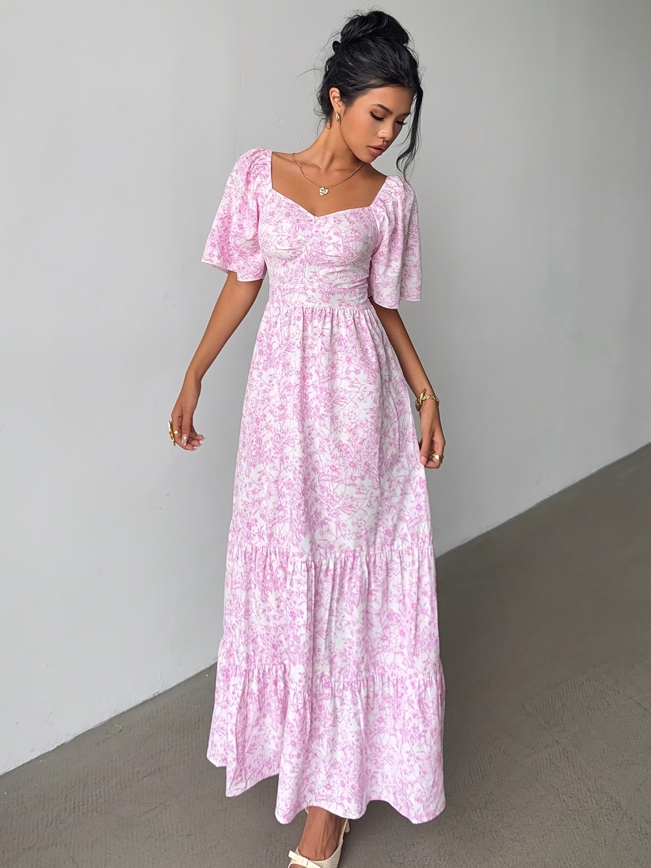 Ellen | Women's Floral Maxi Dress | Sweetheart Tiered