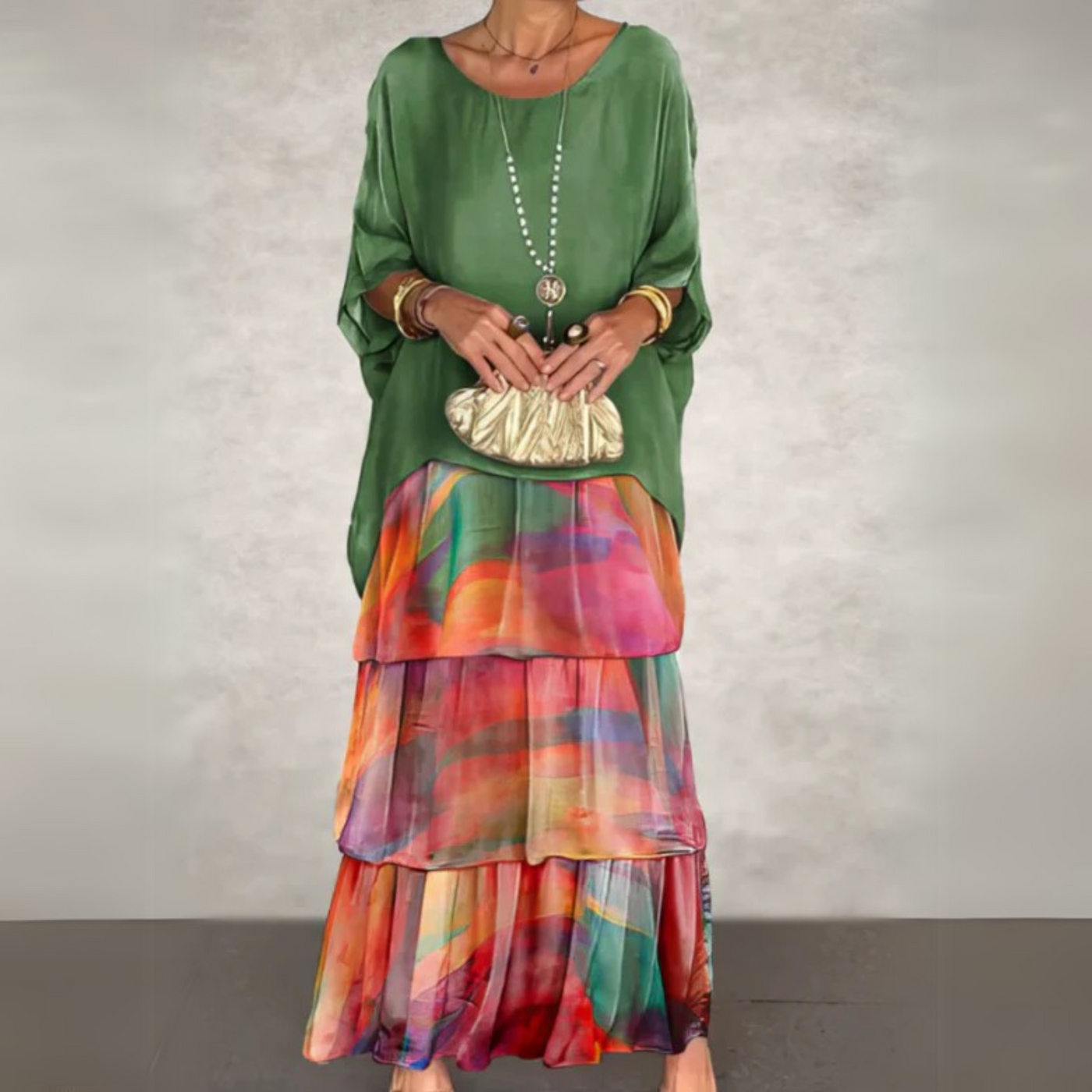 Ellen | Women's Dress | Tiered Maxi-length Skirt