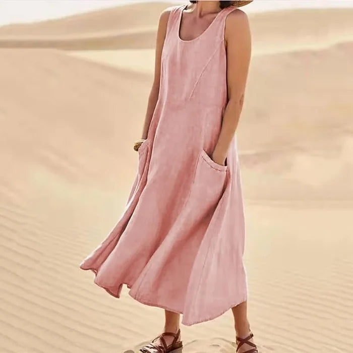 Ellen | Women’s Dress | Sleeveless Pocket Midi