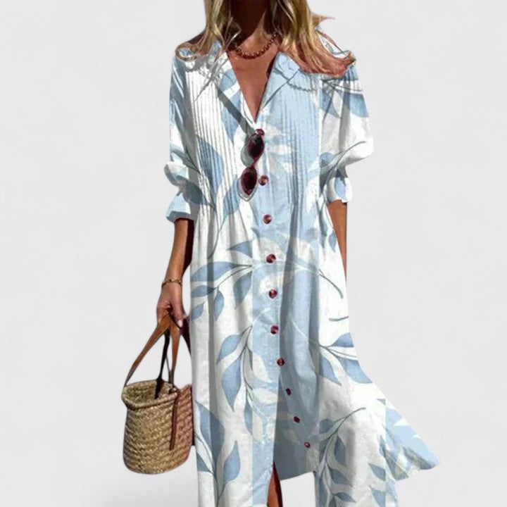 Ellen | Women's Boho Maxi Dress | Botanical Long Sleeve