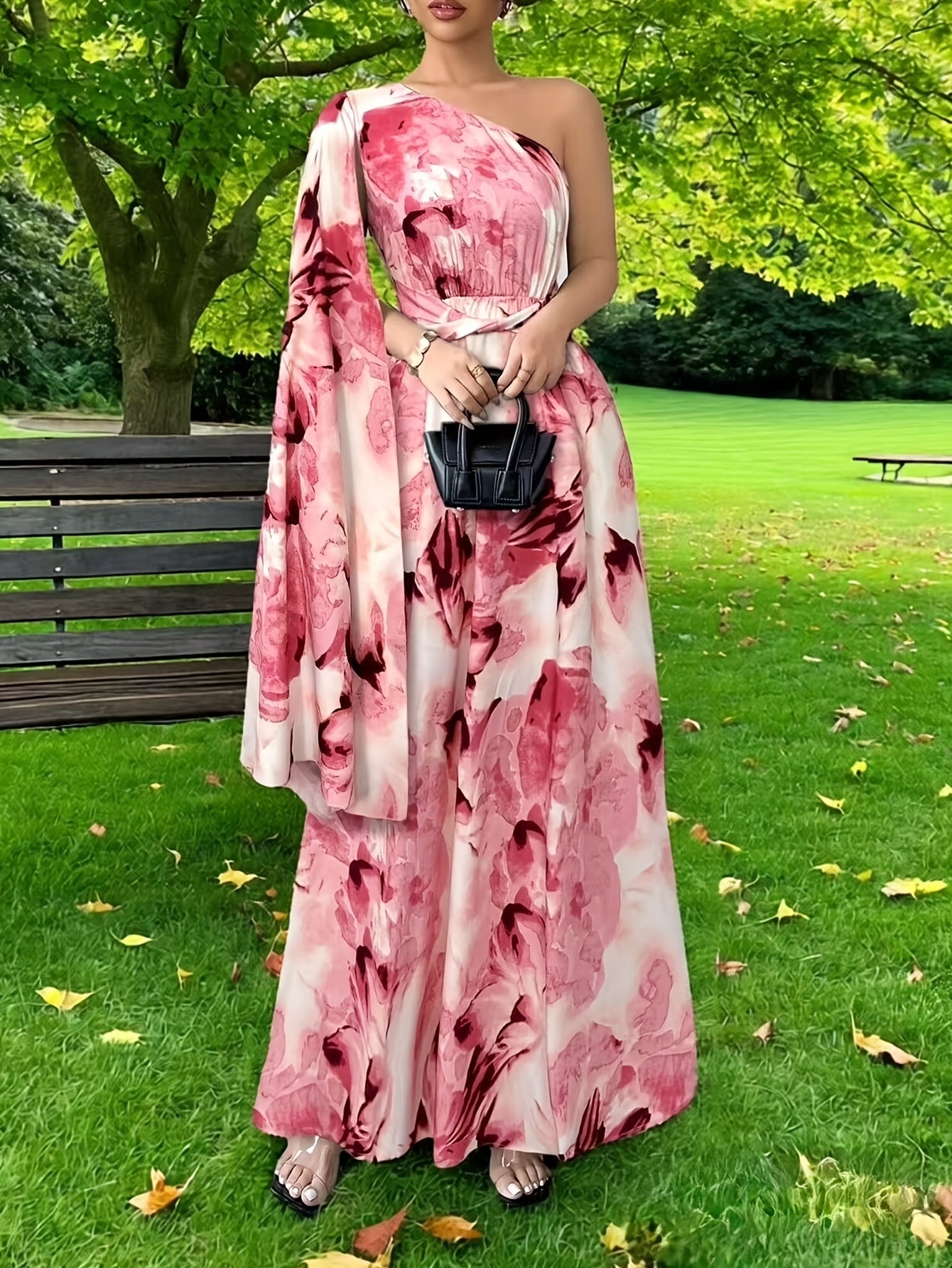 Ellen | Women's Wedding Guest Maxi Dress | One-Shoulder