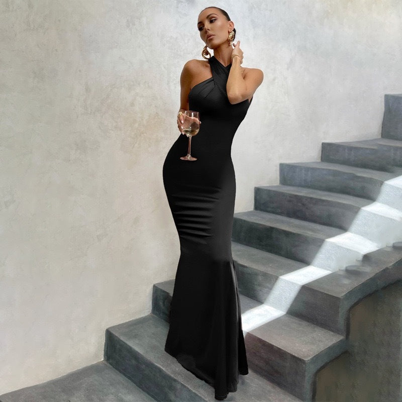 Ellen | Women’s Dress | Fishtail Open Back Maxi