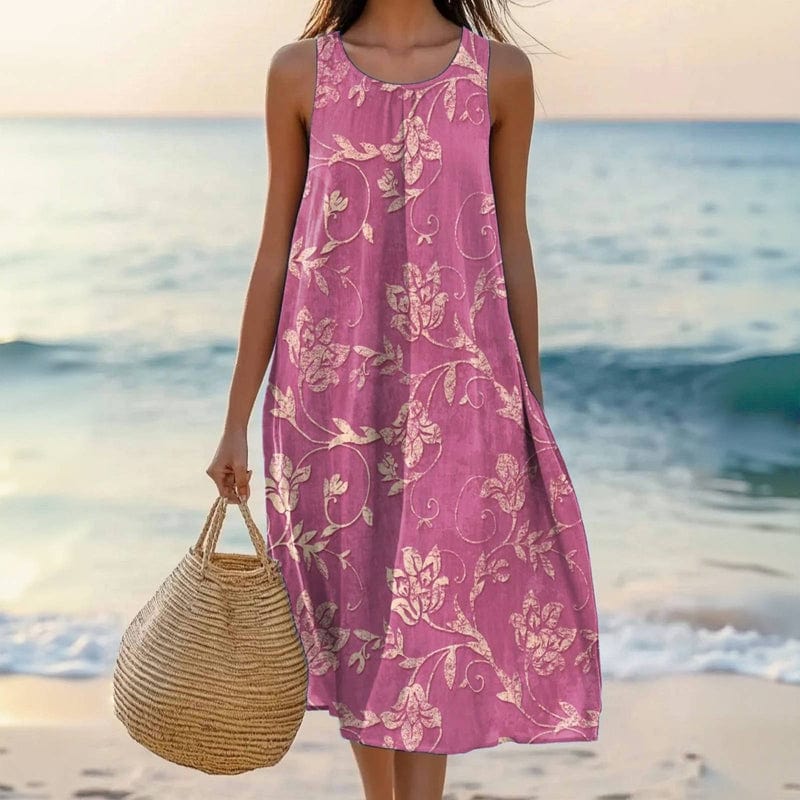 Ellen | Women's Dress | Floral-style Print Across Midi