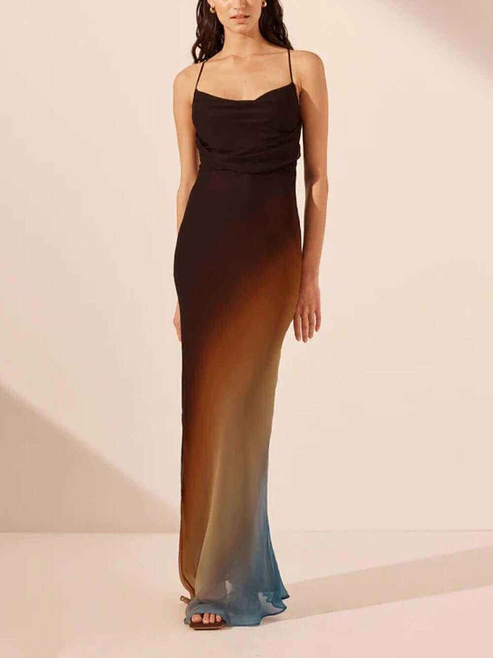 Ellen | Women's Wedding Guest Maxi Dress | Spaghetti Strap Backless