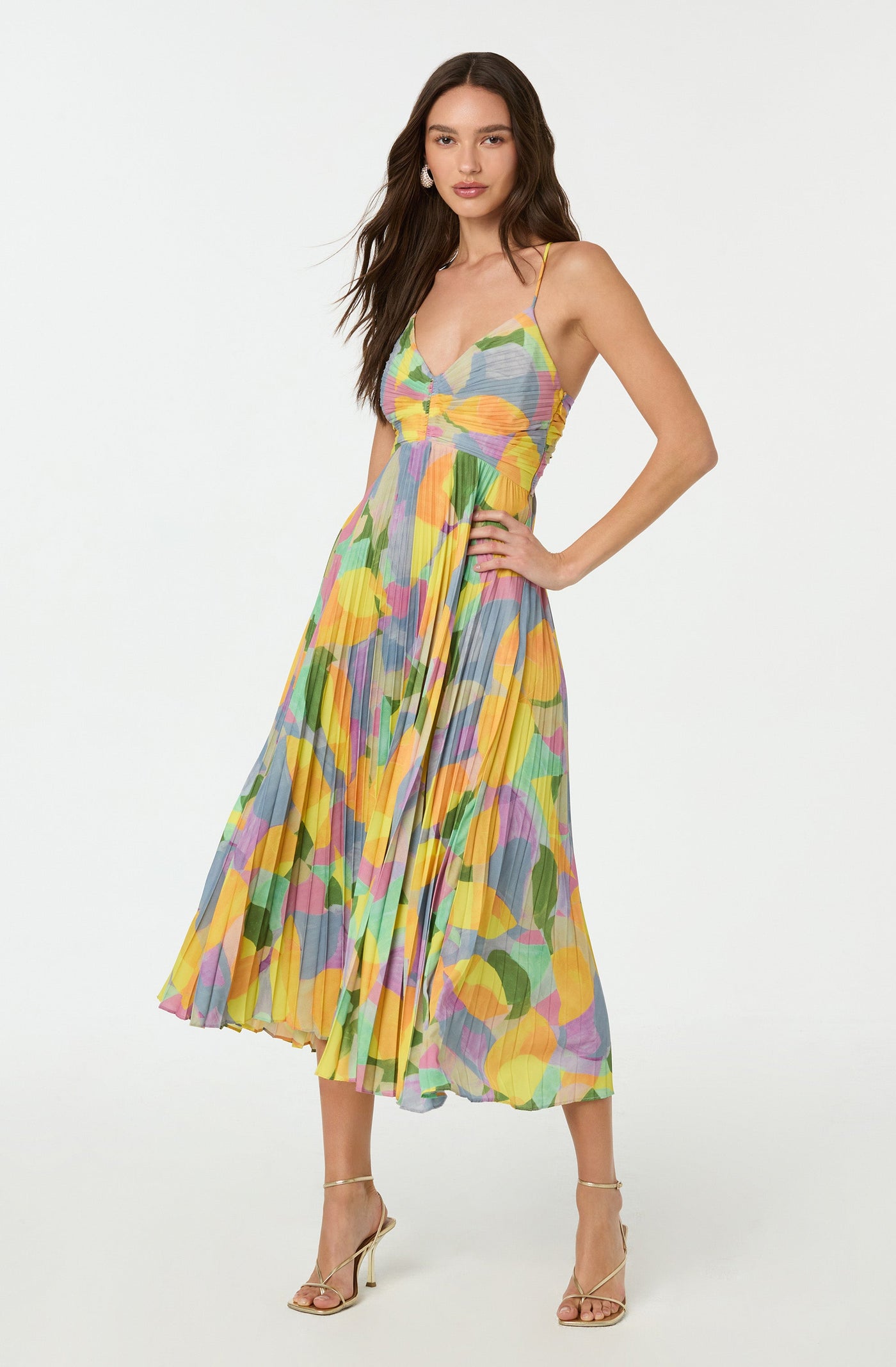 Ellen | Women’s Dress | Pleated Maxi Cross Tie Back