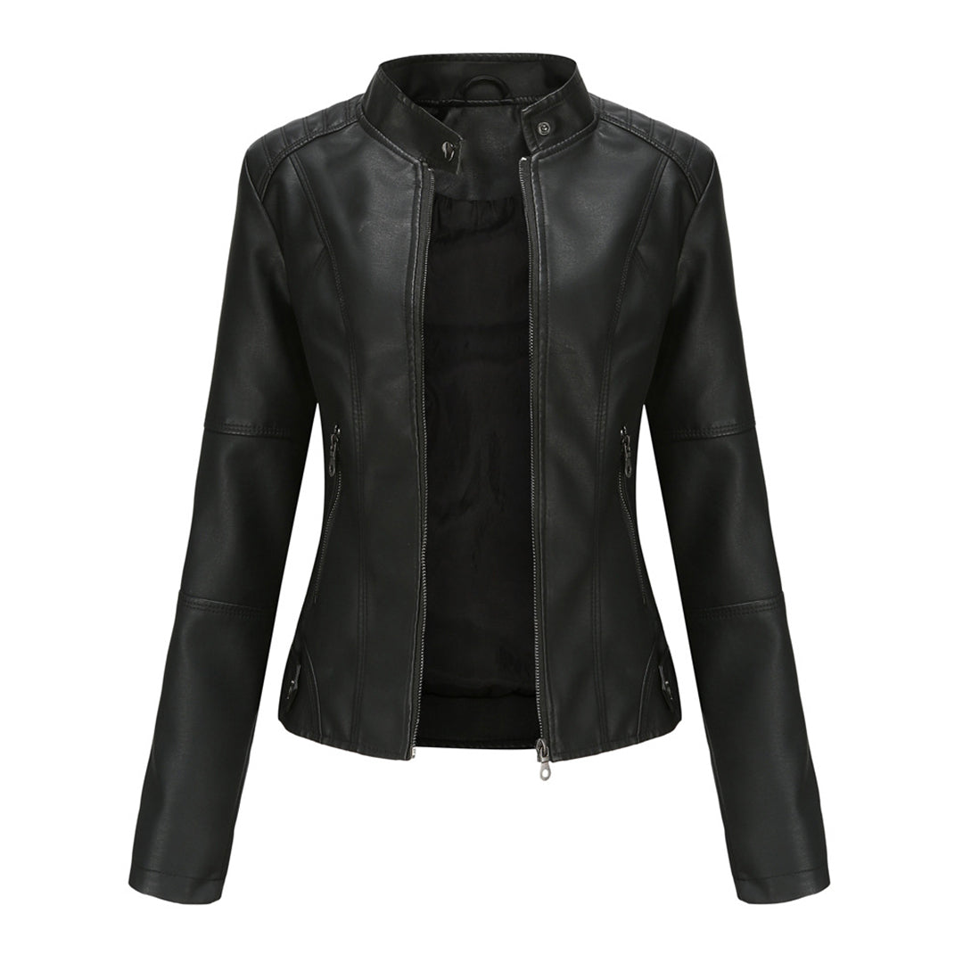 Ellen | Women's Jacket | Stand Collar Zipper Pockets