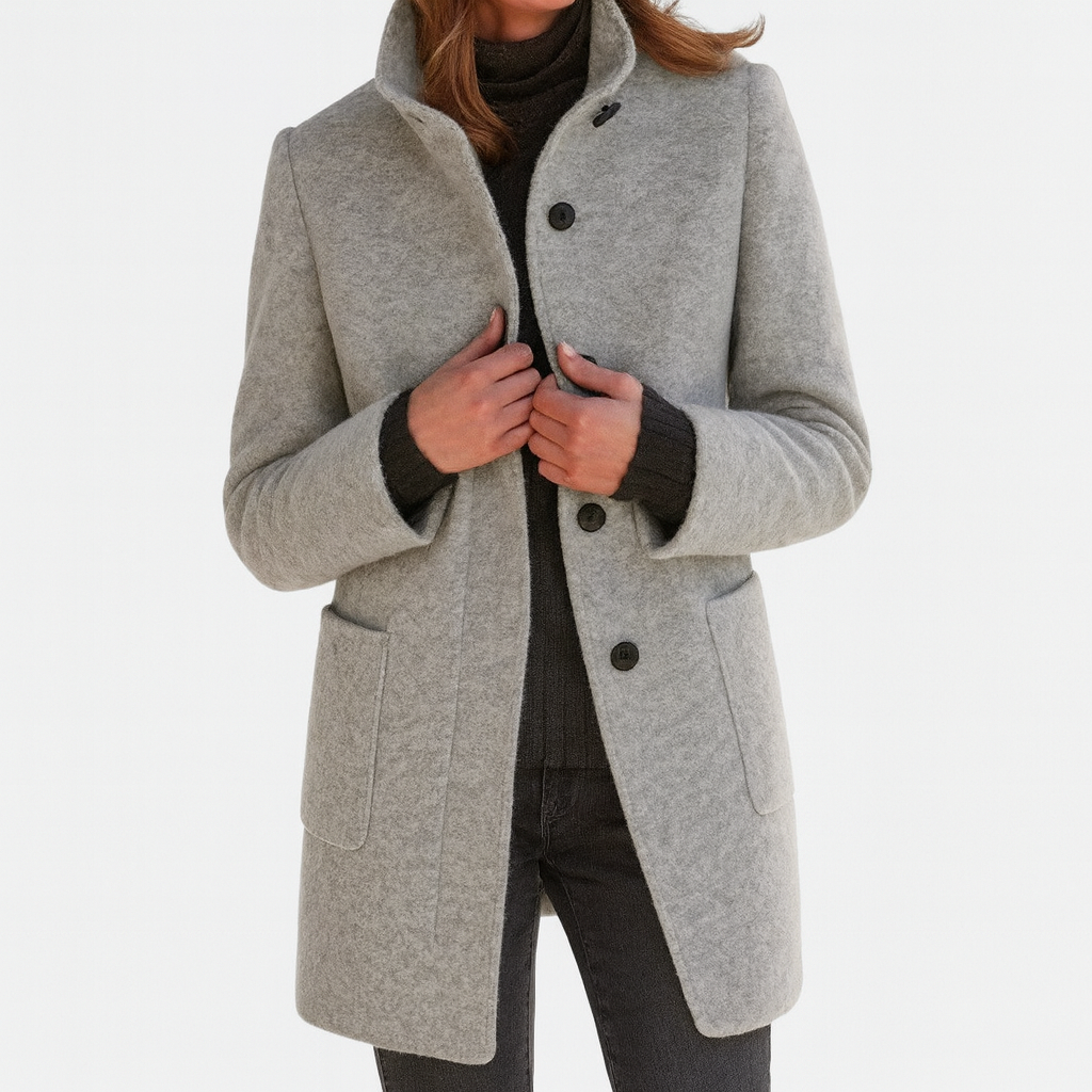 Ellen | Women's Coat | Straight Cut Button Front