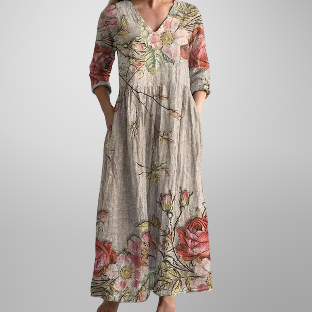 Ellen | Women’s Dress | Floral V-Neck Maxi