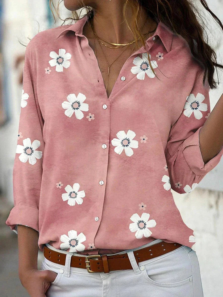 Ellen | Women’s Blouse | Floral Print with Button Front