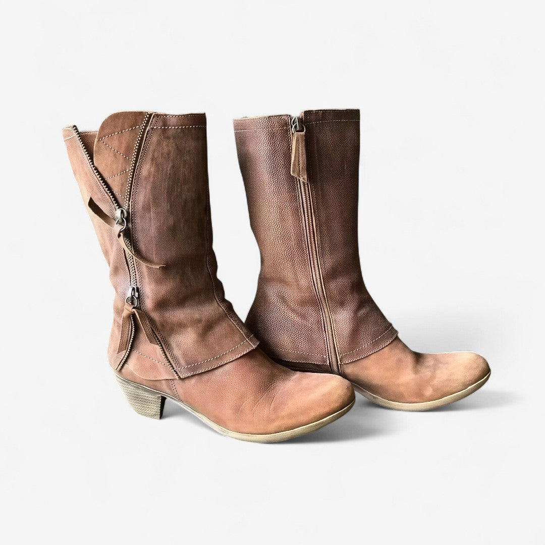 Ellen | Boots For Women | Mid-Calf Side Zip Detail