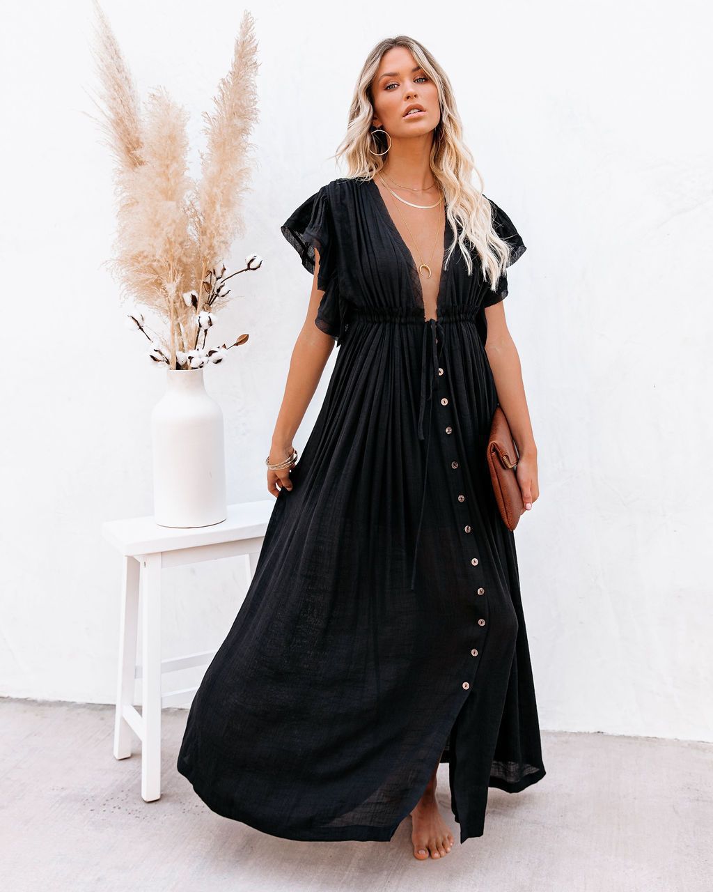 Ellen | Women's Boho Maxi Dress | Draped