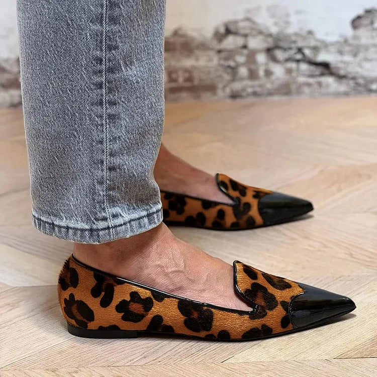 Ellen | Loafers for Women | Animal Print Pointed Toe