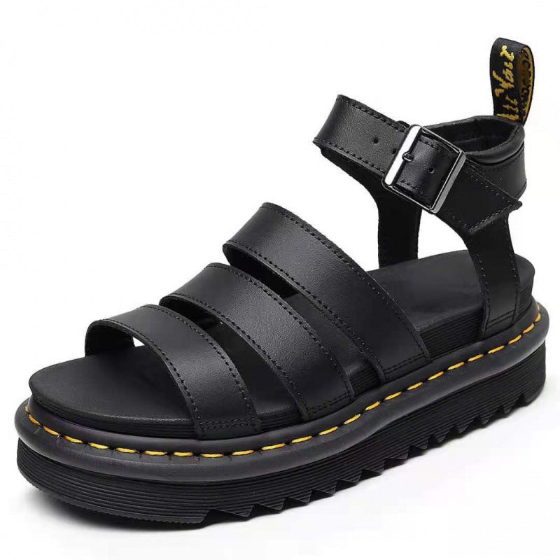 Ellen | Sandals For Women | Triple Strap Platform Ankle Buckle