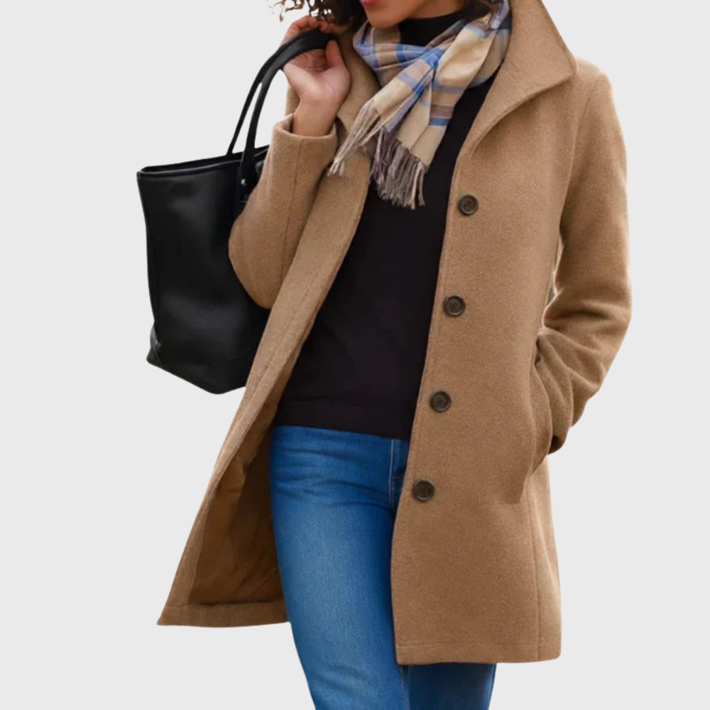 Ellen | Women’s Coat | Longline Button Closure