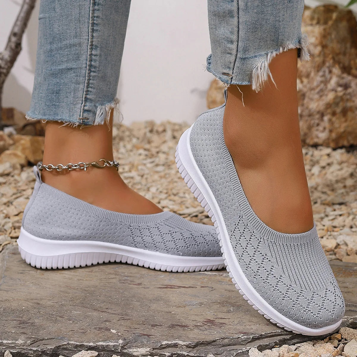 Ellen | Slip on Shoes for Women | Knit Upper Closed Toe