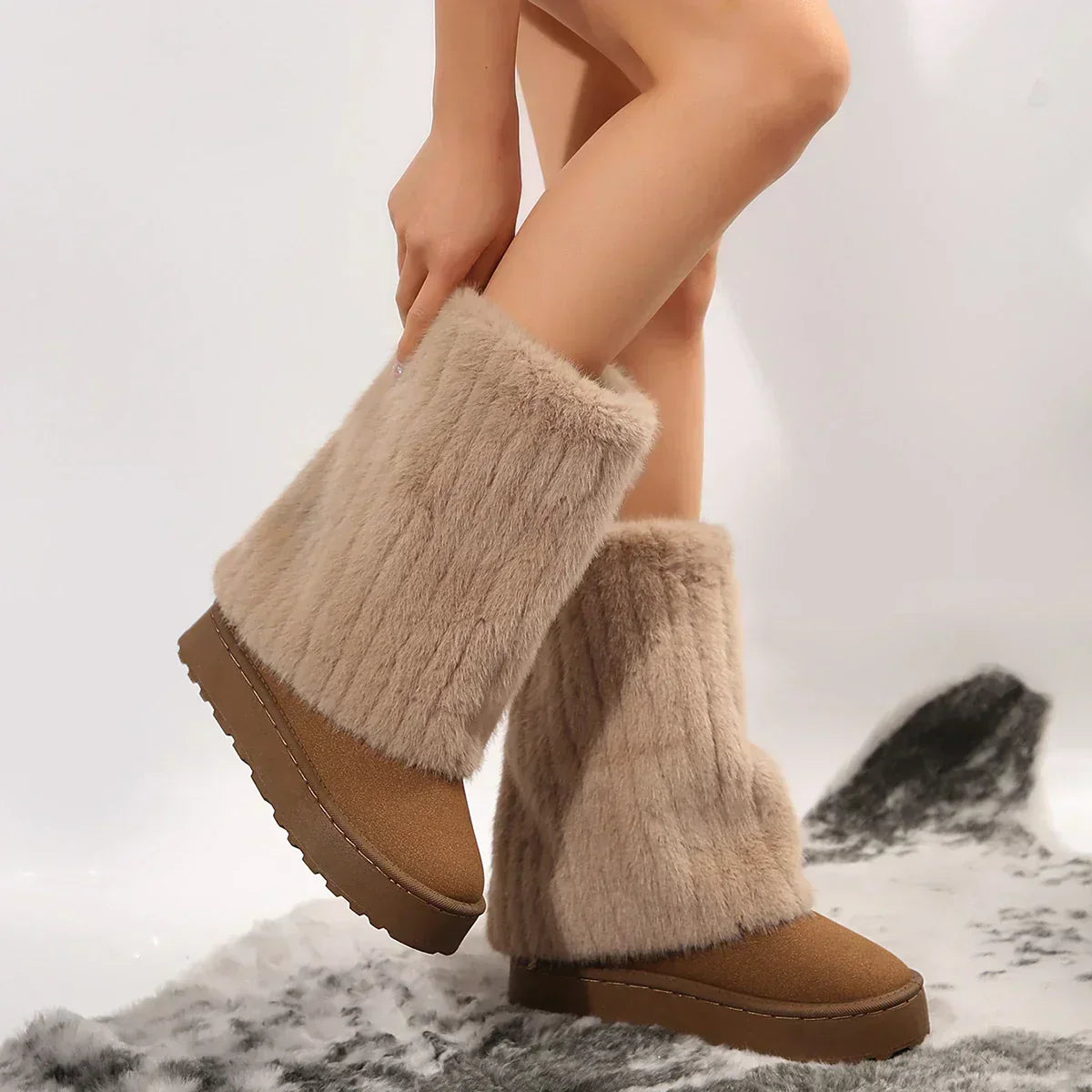 Ellen | Boots For Women | Tall Plush-Look Shaft Design