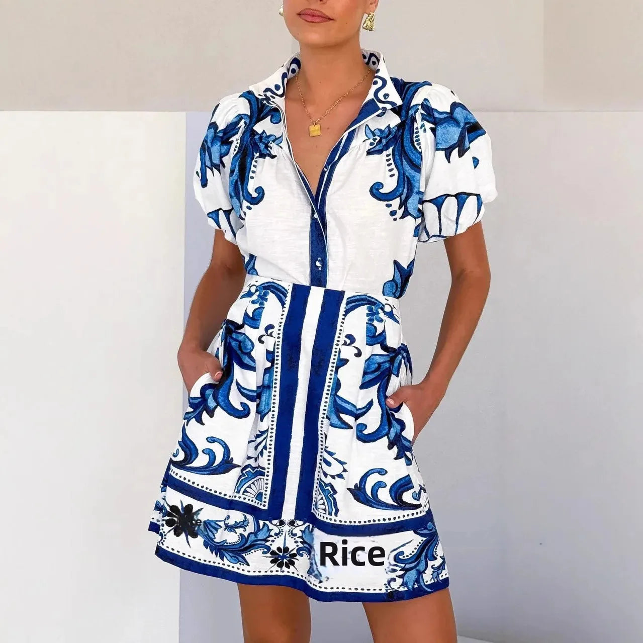 Ellen | Women's Mini Sundress | Puff Sleeve Floral