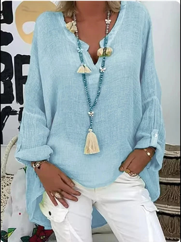 Ellen | Women's Blouse | Long Sleeve V-Neck