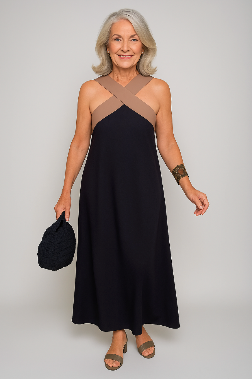 Ellen | Women’s Dress | Cross Strap Maxi Sleeveless