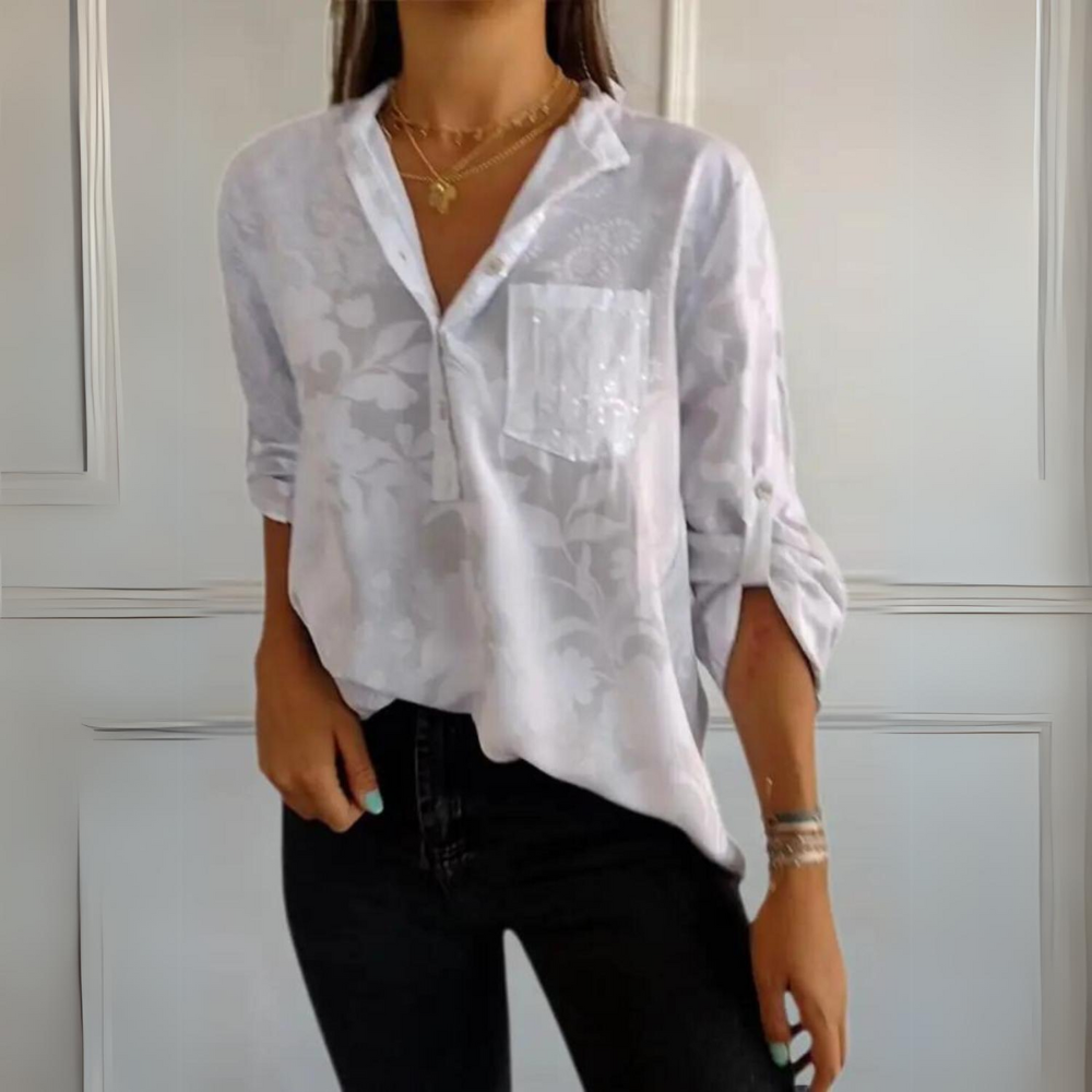 Ellen | Women’s Blouse | Floral Pattern Collared