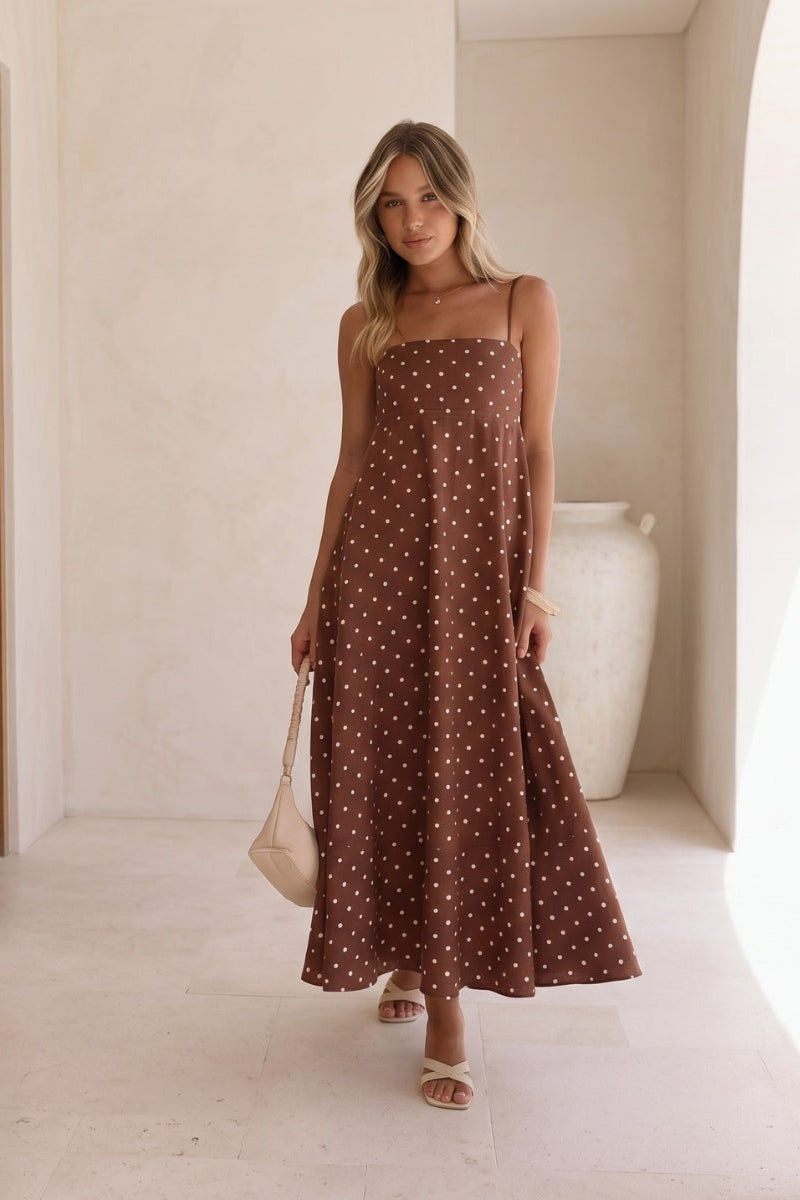 Ellen | Women's Polka Dot Maxi Dress