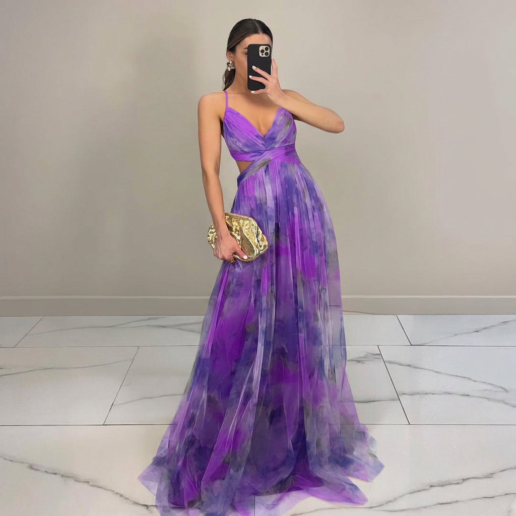 Ellen | Women's Wedding Guest Maxi Dress | Floral Pleated