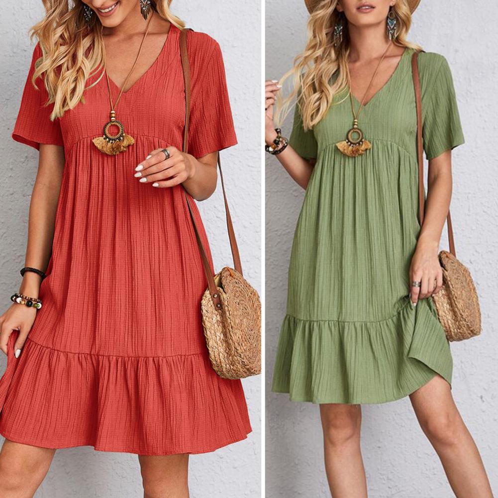 Ellen | Women’s Dress | Mini Tiered with V-Neck