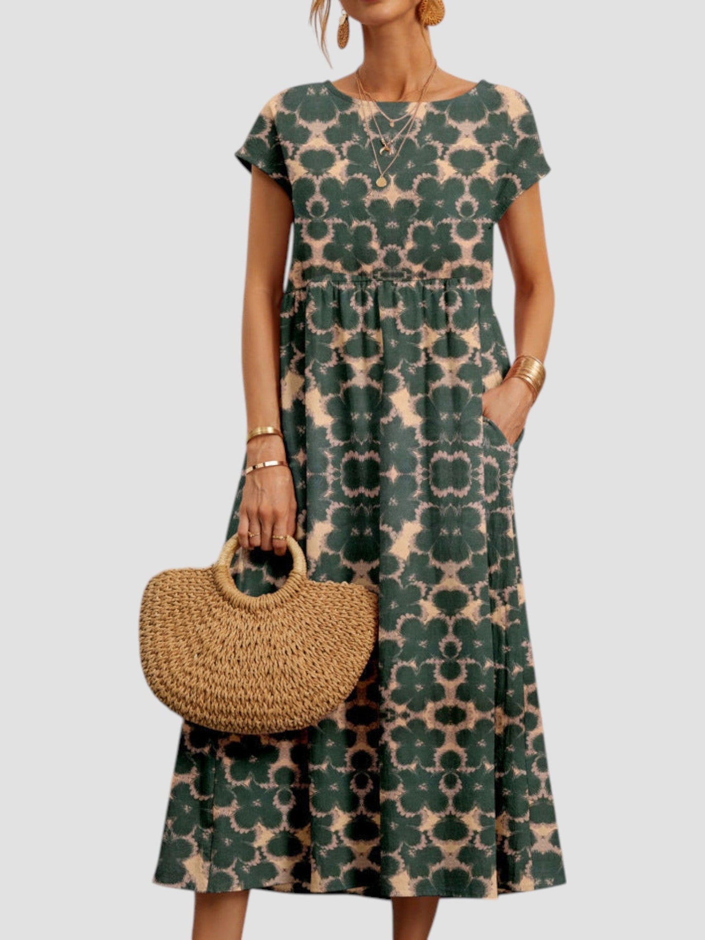 Ellen | Women's Dress | Geometric Print Midi