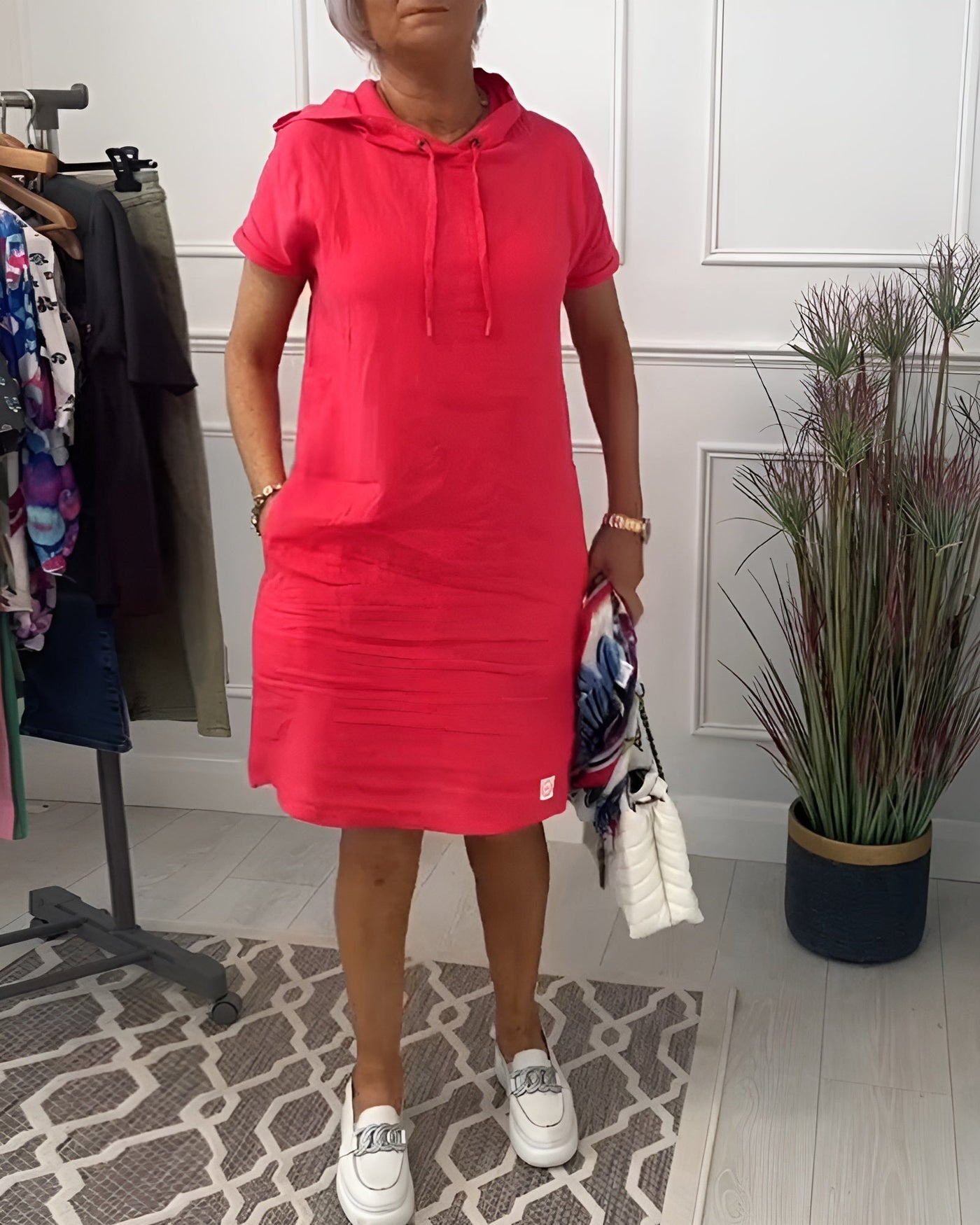 Ellen | Women’s Dress | Hooded Short Sleeve