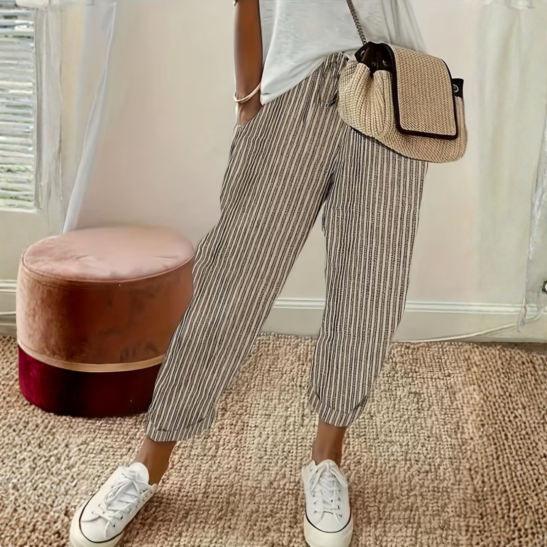 Ellen | Women's Trousers | Wide-Leg Striped