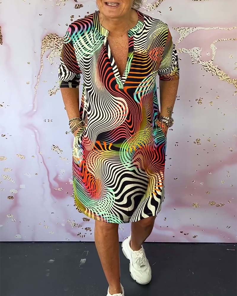 Ellen | Women’s Dress | Colorful V-Neck Mini