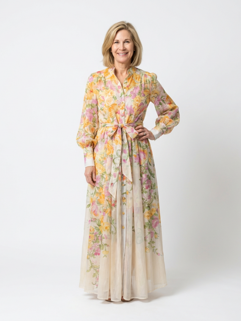 Ellen | Women's Floral Maxi Dress | Long Sleeve