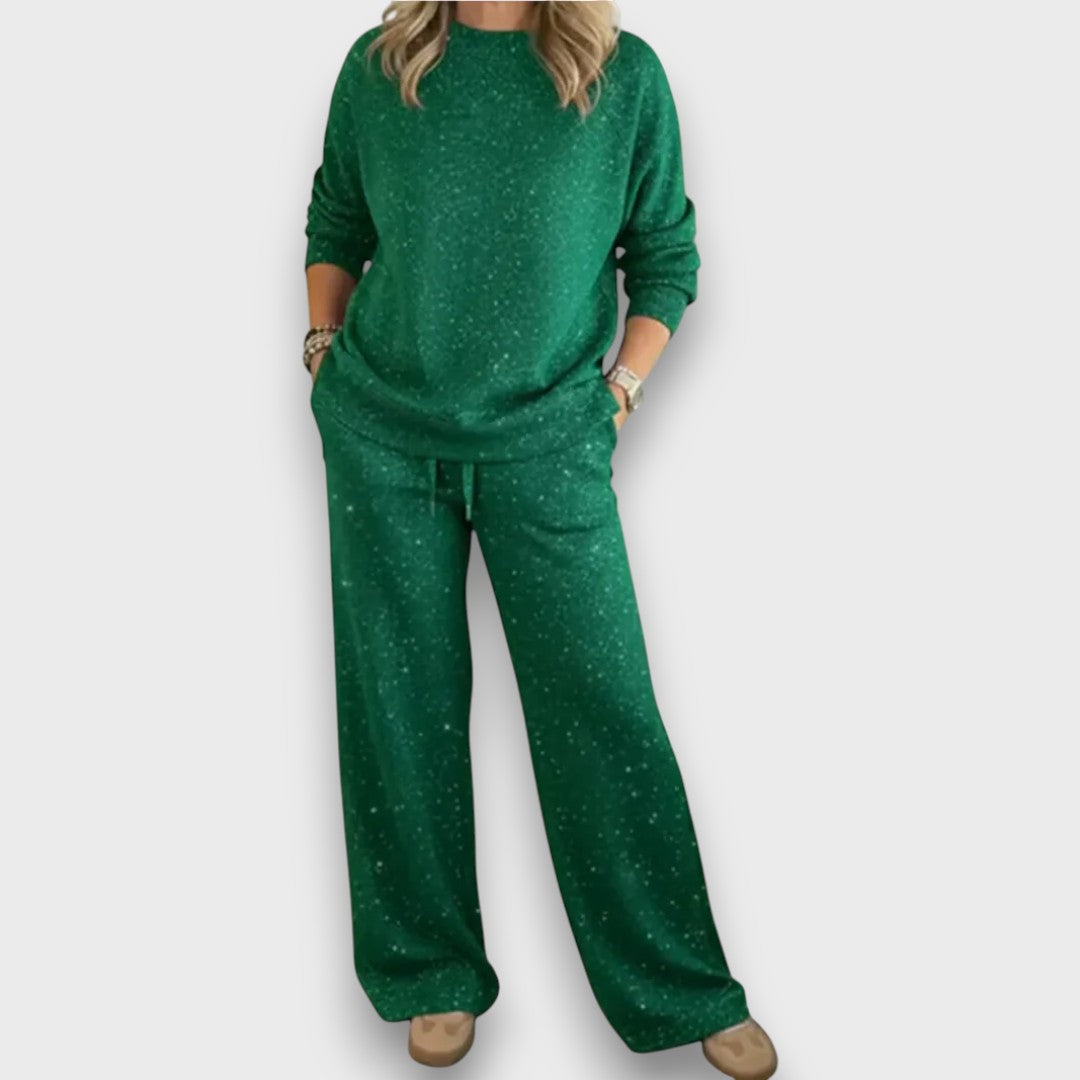 Ellen | Women's Two-Piece Lounge Set | Adjustable Drawstring Trousers Detail
