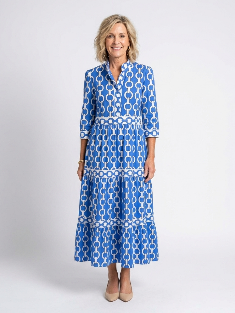 Ellen | Women's Midi Sundress | 3/4 Sleeve