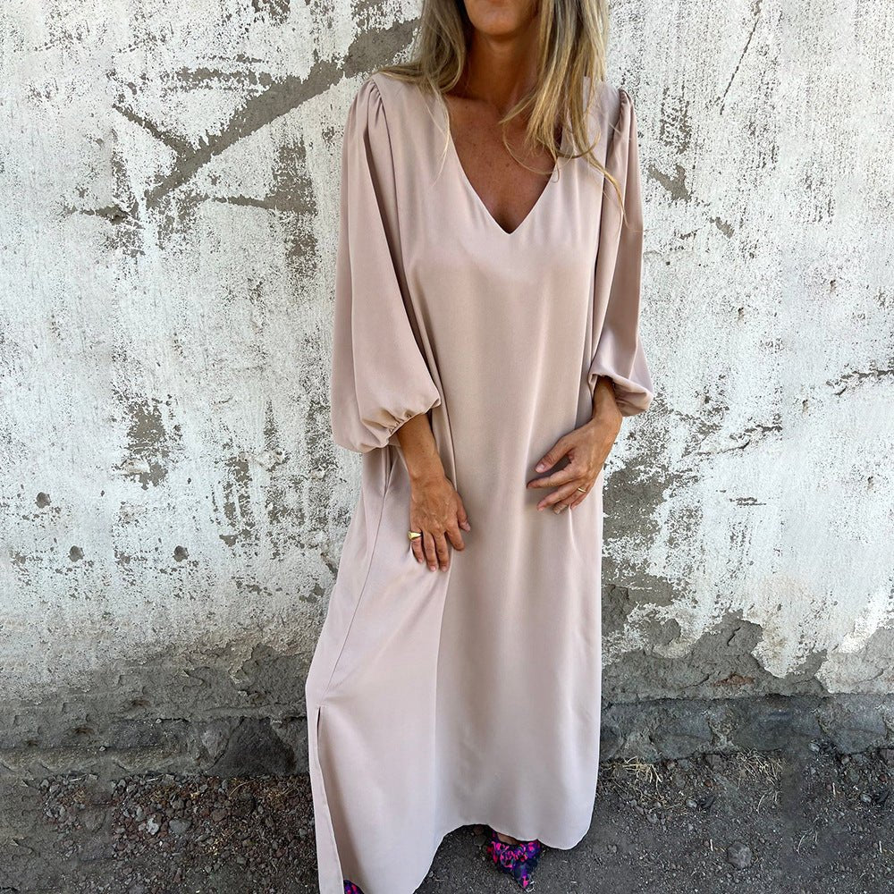 Ellen | Women’s Dress | Maxi V-Neck with Pocket