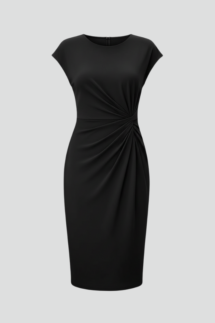 Ellen | Women's Midi Sundress | Round Cap Sleeve