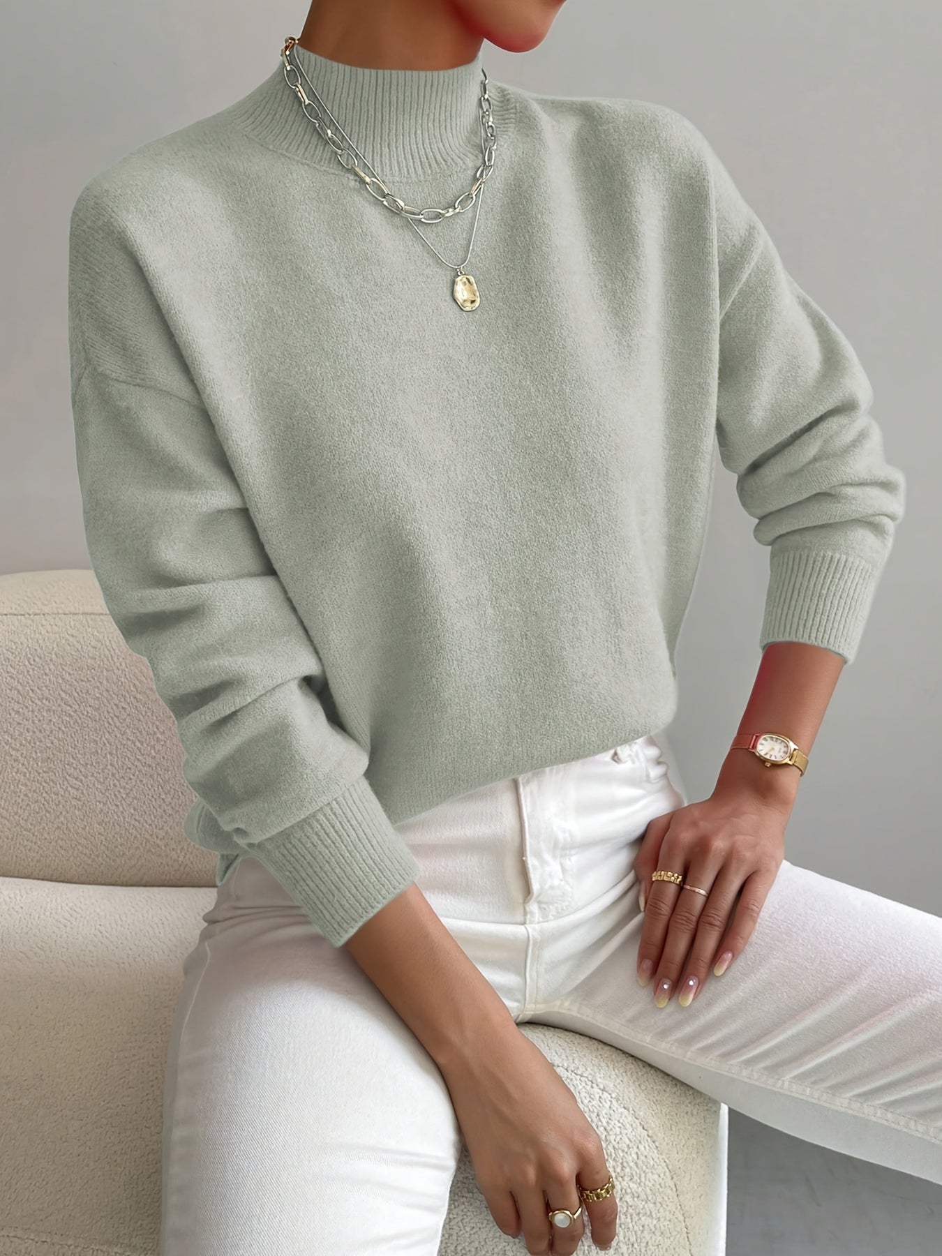 Ellen | Women's Jumper | Crew Neck with Ribbed Cuff