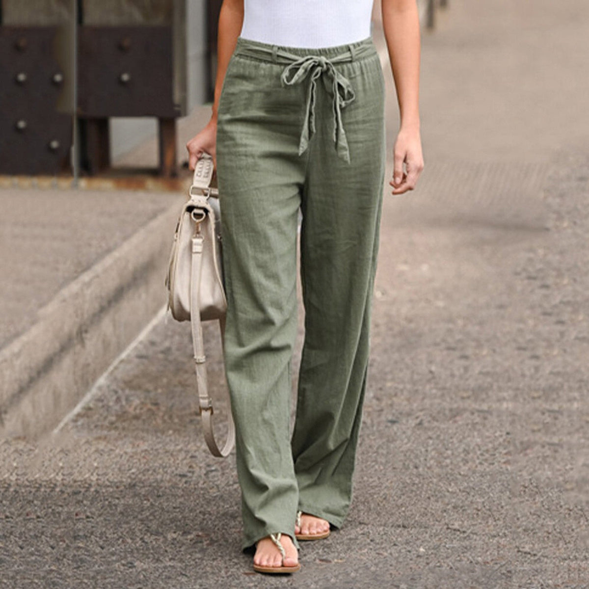 Women's Trousers | Wide-Leg Drawstring
