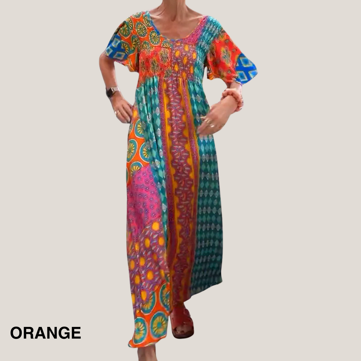 Ellen | Women’s Dress | Paisley Maxi Short Sleeve